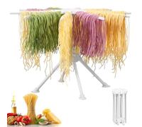 Fyeme Séchoir à pâtes avec 10 porte-pâtes à manches longues pour sécher avec dessous antidérapant, charge pliable : 2 kg, réutilisable, pour pâtes italiennes
