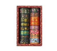 Fyfjur 17 Rouleaux Masking Tape Noel, Ruban Adhésif Décoratif, Washi Tape Noel pour Scrapbooking, Travaux Manuels, Emballage Cadeau (5mm/15mm/20mm)