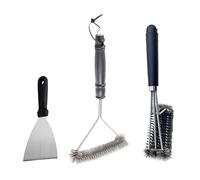 Fyfjur 2 Pièces Brosse Barbecue Acier Inoxydable, Efficace 3 Branches Brosse Grille Barbecue avec Spatule BBQ Acier Inoxydable