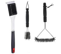 Fyfjur 3 Pièces Brosse Barbecue Acier Inoxydable, 39,2CM Thermique Longue Poignée Efficace Brosse Grille Barbecue avec Grattoir
