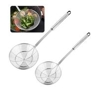 Fyfjur Ecumoire Cuisine, Ecumoire Inox, CuillEre DEcumoire de Fil Dacier Inoxydable de Cuisine de 2 Pièces avec la Poignée pour le Pot Chaud, la Friture, les Nouilles et le Filtrage Dhuile