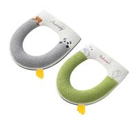 Fyfjur Housse De Siège De Toilette Douces Et épaisses, 2 Pièces Coussin Siège De Toilette avec Poignée, Hiver Coussin De Siège De Toilette Garder Au Chaud pour Sièges De Toilettes Ovales, 38x43cm