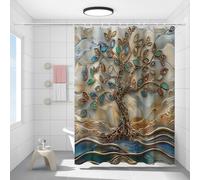 FYFMUSHE Rideau de douche motif arbre fantastique pour salle de bain, feuille abstraite, nature, plante, tissu polyester imperméable, rideau de bain avec 12 crochets, décoration d'intimité pour