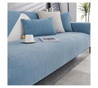 FYFWPA Housse de Canapé Douce en Chenille: Protection Antidérapante pour Canapé avec Motif Chien et Chat Style Vintage pour Canapés d'angle en U ou en L 1/2/3/4 Places(Blue,30 * 50cm Pillowcase)