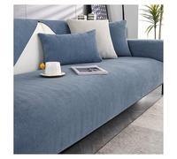 FYFWPA Housse de Canapé Douce en Chenille: Protection Antidérapante pour Canapé avec Motif Chien et Chat Style Vintage pour Canapés d'angle en U ou en L 1/2/3/4 Places(Blue-Gray,90 * 90cm)