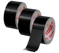 Fyguard 3 Rouleaux Ruban Adhésif Blindé, 48mm x 18m Chatterton Noir 210μ Duct Tape pour Intérieure et Extérieure Réparation Fixation Regroupement