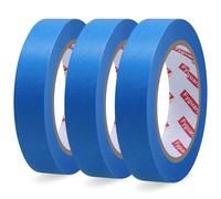 Fyguard 3 Rouleaux Ruban de Masquage, 30mm x 50m Ruban de Peintre Bleu Masking Tape Résistant à la Chaleur pour les Rénovations et les Finitions Nettes