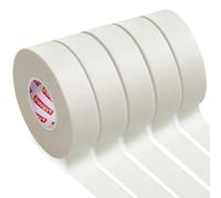 Fyguard Lot de 5 rouleaux de ruban adhésif de masquage pour peinture, multi-surfaces, convient pour la décoration, la rénovation, le bricolage, sans résidus - Blanc - 24 mm x 50 m