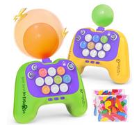 Fygurso Appareil de Jeu de Pression de Vitesse Portable avec Ballons, Jeu de Détente à Deux Joueurs, Jeu de Pression Rapide LumineuxJaune + Vert