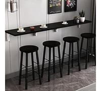 FYGZHMS Table Pliante Murale, Bureau Flottant Épais 2,5cm, Table de Bar Murale Gain de Place pour Cuisine, Buanderie et Bureau, Support en Acier, 50kg(Black,39.3x11.8inch)