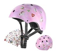 FYHART Casque pour Enfants Filles pour vélo et Planche à roulettes, Ajustable, pour Le Cyclisme, Le Roller, Le vélo et la Trottinette (Étoile & Rose, S)