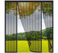 FYHDSH Moustiquaire Porte Magnétique, Magnétique Moustique, Rideau Anti Moustique,Montage Facile Et AdhéSif,Deux côtés ouverts, Pour Portes Coulissante Balcon, Double Porte Terrasse,Noir-A-140x200cm