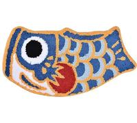FYHOLD Tapis de bain en forme de poisson mignon pour salle de bain, drapeau koï japonais, doux, absorbant, antidérapant, lavable en machine (bleu)