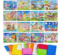 Fyihoxi 16 Pièces Kits de Mosaïque pour Enfants,Kit Artisanal de mosaïques collantes pour Enfants,Autocollant à Pois Autocollant d’Art Photos de Mosaïque Pour enfants - Peinture artisanale-Animaux