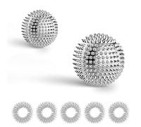 Fyihoxi 2 Balles D’acupression Magnétiques avec 5 Anneaux de Massage, Balle de Massage pour les Pieds Hérisson, Reflexologie Balle, pour la Relaxation et Soulager les Douleurs Musculaires