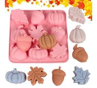 FYJCXCMP Moule à Chocolat d'automne en Silicone, Forme De Gland De Feuille d'Érable De Citrouille, Utilisé pour La Fabrication De Bonbons Récolte d'automne Thanksgiving Bricolage Artisanat Décoration