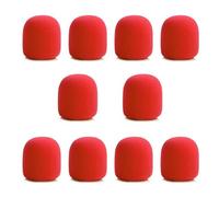 FYJL Bonnette Micro Mini Microphones Audio Portables 10 pièces, Housse en éponge de Pare-Brise, étui de Microphone KTV DJ Mousse Micro(Red)