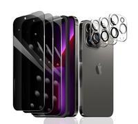 Fylnatc 3×Anti-Espion Verre Trempé pour iPhone 13 Pro + 3×Protection Camera Objectif Arriere appareil Photo avec Outil d'Installation Facile, Privacy Film de Protection écran Anti-Spy, Dureté 9H Glas