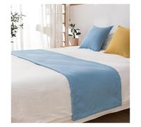 Fymlok Chemin de Lit pour Pied Drapeau de lit, écharpe Bout, Simple, Mode, Couleur Unie, hôtel, Maison d'hôtes, séjour chez l'habitant(Blue,50 * 50cm Pillowcase 1pc)