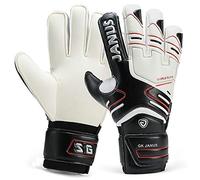 Fymlok Gants de Gardien de But Classique Série Adulte Football Gants Gardien de But avec des gardes Doigts(Black,5)