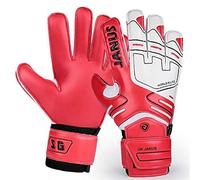 Fymlok Gants de Gardien de But Classique Série Adulte Football Gants Gardien de But avec des gardes Doigts(Red,10)