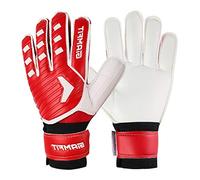 Fymlok Gants de Gardien de But Enfants Adultes Taille Gardien Gants Protection des Doigts épaissie Latex Football de But(Red,Kids Size 6)