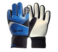 Fymlok Gants de Gardien de But Épaissir antidérapants en Caoutchouc Football Gants Gardien de But Protection des Doigts Football(Blue,L)