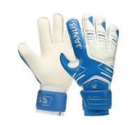 Fymlok Gants de Gardien de But Gants de Gardien Protection des Doigts Thicken Latex Football Gardien But Objectif(White Blue,6)