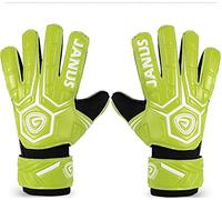 Fymlok Gants de Gardien de But Gardien de But Football Gants Professionnel But Protection des Doigts épaissie Latex(Green,Size 8)
