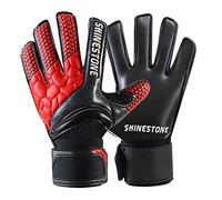 Fymlok Gants de Gardien de But Homme Enfant Taille Latex Football Professionnel Gardien de But Gants Forte Protection des Doigts Match(915 Red,Adults Size 10)
