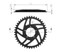 Fymlok Plateau de Vélo,Plateau étroit et Large Plateau de pédalier for Moteur à entraînement Central de vélo électrique(48T)