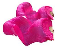 Fymlok Voile de Danse éventail 1 Ventilateur Droit + Gauche, éventail en Soie USO apto Para Danse du Ventre(05,150cm-90cm)