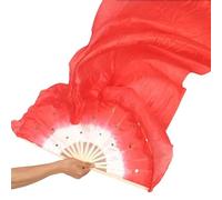 Fymlok Voile de Danse éventail Danse 1.5M Kung FU Tai CHI SQUACE DE Dance Stage Personnes Festival Parties DIY Decor de Fournitures(Red)