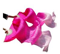 Fymlok Voile de Danse éventail Éventails de Danse du Ventre en Soie, Imitation, Main Gauche et Droite, 150/180x90 Cm(20,180x90cm Real Silk)