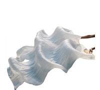 Fymlok Voile de Danse éventail Éventails De Danse en Soie Véritable/Imitation, 1 Paire, Main Gauche Et Droite, Teints À La, Éventail du Ventre, 120/150/180cm(04,120cm Imitation Silk)