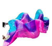 Fymlok Voile de Danse éventail Éventails De Danse en Soie Véritable/Imitation, 1 Paire, Main Gauche Et Droite, Teints À La, Éventail du Ventre, 120/150/180cm(22,120cm Imitation Silk)