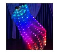 Fymlok Voile de Danse éventail Fan Belly Dance Multi Couleurs 180cm Fans De Soie Lumière, Accessoires Performance(1 Piece Right Hand)