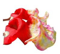 Fymlok Voile de Danse éventail Ventre Dance Soie Veil Fans 1 Paire en Gros Classic Taille Classique Ribs Ventilateurs de Soie Performance Personnes Personnalisé(4,180x90cm)