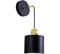 FYMLP 2 Pack Wall Sconces Modern Simple Cylindrical Metal Wall Lamps American Style Black Wall Light for Hallway Bedroom Bedside Living Room(1PACK)