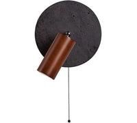 FYMLP 360° Rotate Wooden Lamp Head Wall Light Modern Black Travertine Wall Sconces Bedside Reading Wall Lamps for Bathroom Mirror Makeup Desk