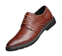 FYMLP Chaussures Classiques for Hommes, Style Business, Style Italien décontracté, à Lacets, Bout Golf, Oxfords en Cuir(Brown,44.5 EU)