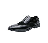FYMLP Chaussures habillées à Bout Pointu for Hommes, Chaussures en Cuir Lacets, Style Patchwork, décontractées et Respirantes