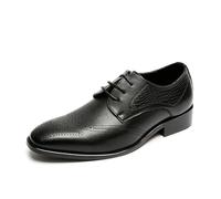 FYMLP Chaussures habillées Classiques for Hommes, Rehaussantes, Noires, à Lacets, en Cuir Respirant, Style Italien, sculptées, Formelles, Oxfords