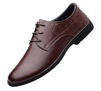 FYMLP Chaussures Oxford à Lacets et Bout Golf for Homme, en Cuir synthétique, Style Business décontracté, antidérapantes, Basses(Brown,43 EU)