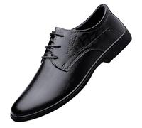 FYMLP Chaussures Oxford à Lacets et Bout Golf for Homme, en Cuir synthétique, Style Business décontracté, antidérapantes, Basses(Black,42 EU)