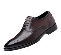 FYMLP Chaussures Oxford décontractées et Respirantes for Hommes, Style Britannique, à Lacets, Talons carrés, en Cuir, Formelles, for Mariage, Bal Promo