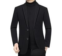 FYMLP Classic Formal Wedding Groom Suit Jacket Stylish Business Casual Suit Coat Men's Black Versatile Slim Fit Blazers(XXL)