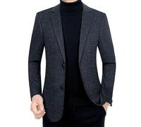 FYMLP Fashionable Gray Slim Fit Suit Jacket Autumn Winter Everyday Casual Blazers Elegant All Match Suit Coat for Men(4XL)