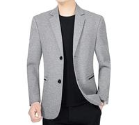 FYMLP Gray Slim Fit Suit Coat for Men All Match Stylish Formal Social Blazers Korean Style Classic Business Suit Jacket(M)