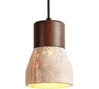 FYMLP Lampes suspendues chevet style japonais, style nordique rétro en bois massif avec culot E26/E27, petits lustres en travertin jaune for chambre à coucher, bar, comptoir